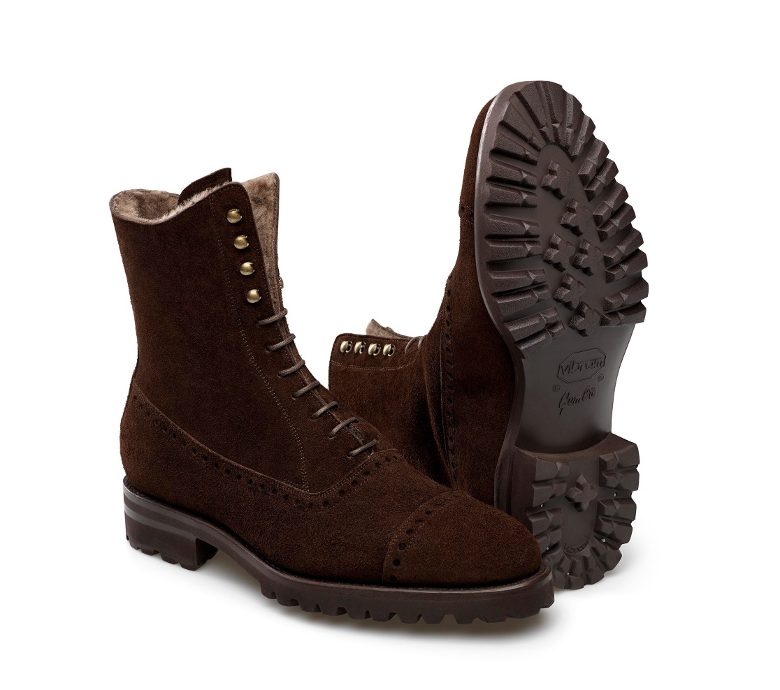 Lace-Up Boots - Griffin Camurça Bear Tabacco